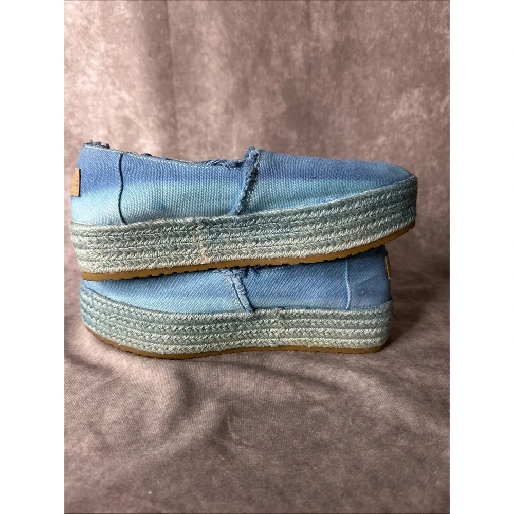 Women's Shoes TOMS VALENCIA Slip On Platform Espadrilles 10019798 LIGHT BLUE Sz8
